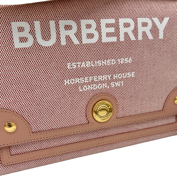 Medium Note Canvas Crossbody Bag Red Dusty Pink 'Horseferry' Bag New - Picture 9 of 13